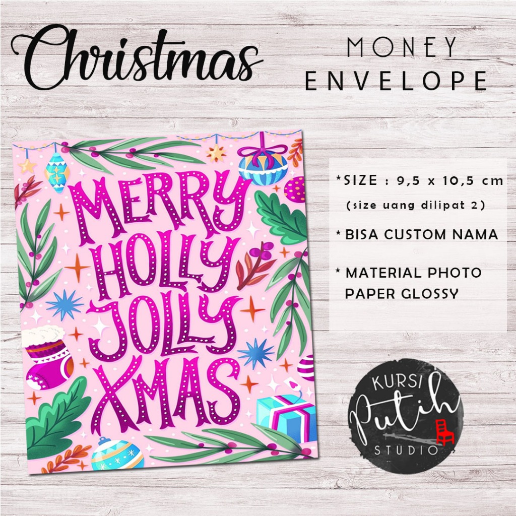

amplop uang tema natal money envelope merry jolly