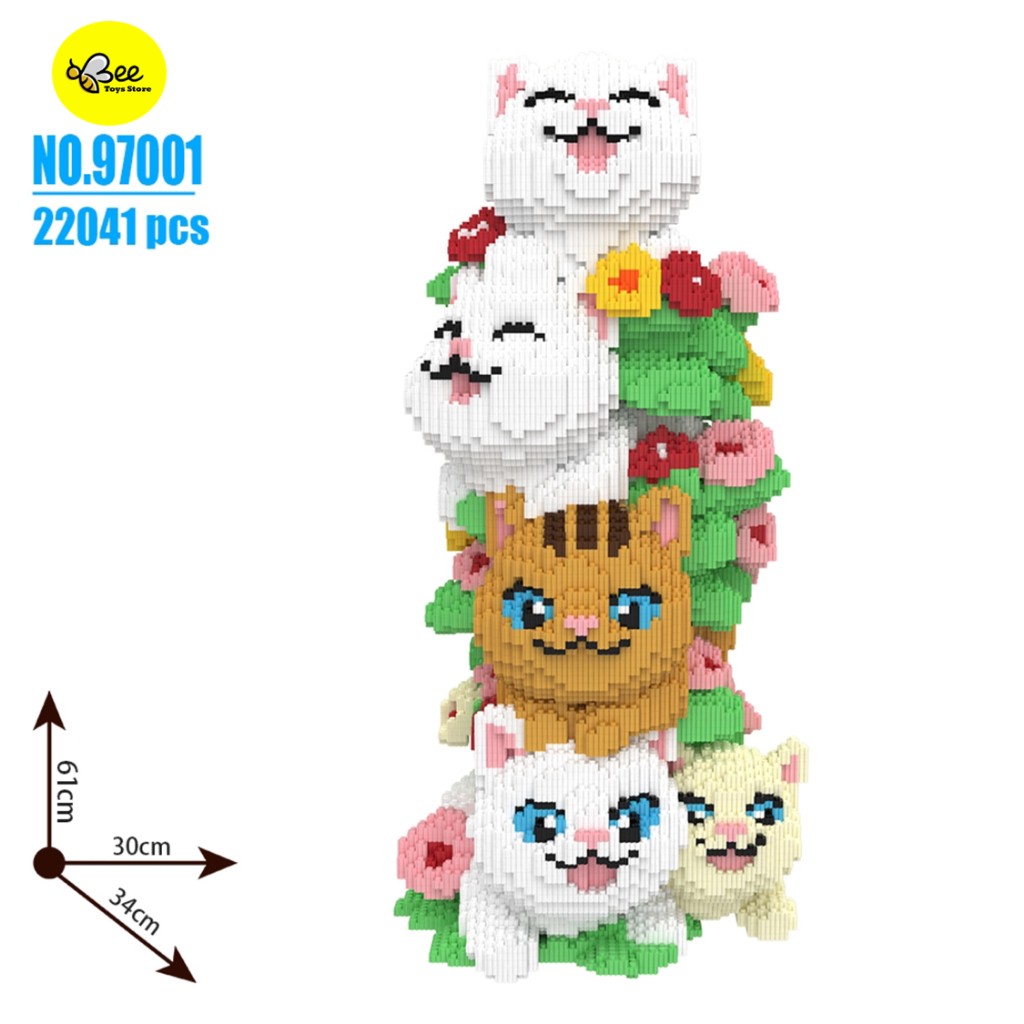 BTS Nano Blocks Baby Cat, Building Blocks Cute Cat, Blok Konstruksi DIY, Blok Bangunan Anak2 Kucing