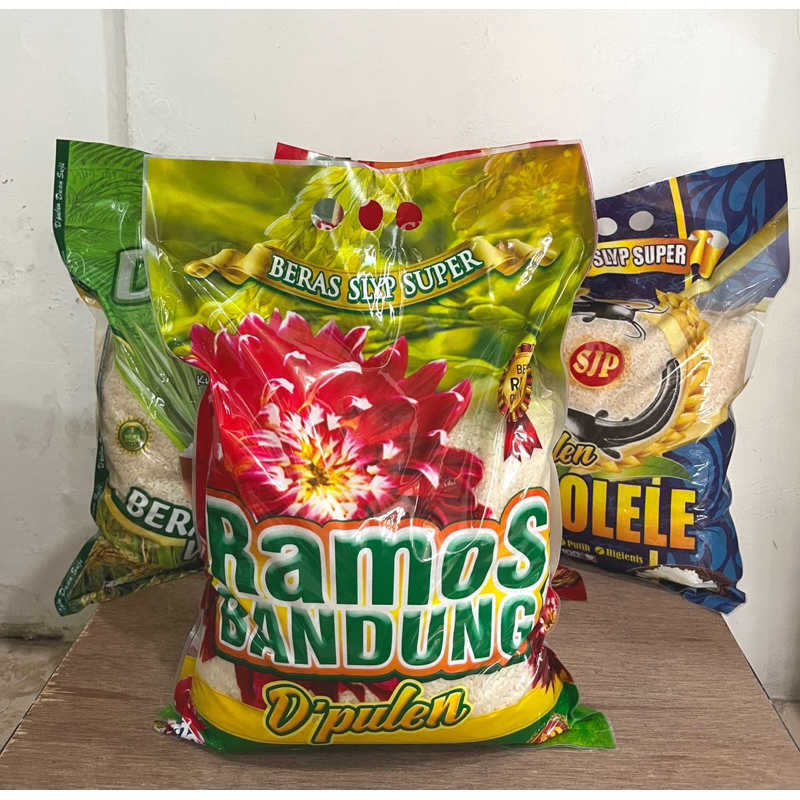 

Beras Pulen Ramos Bandung, Rinjani, Daun Suji, Rojo lele