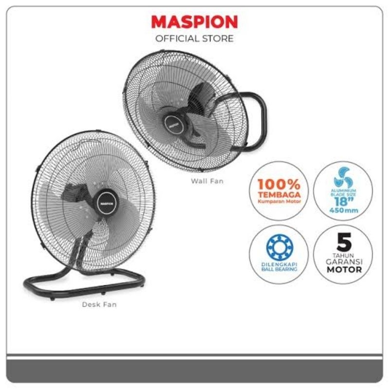 TORNADO FAN MASPION PW 450D / KIPAS ANGIN MEJA TORNADO MASPION PW 450 / KIPAS ANGIN MASPION MEJA DAN