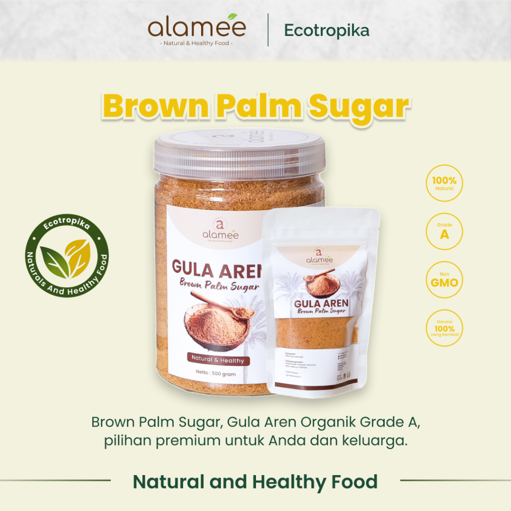 

Gula Aren Bubuk Organik Asli Palm Sugar Premium Semut Powder Natural Organic Pure