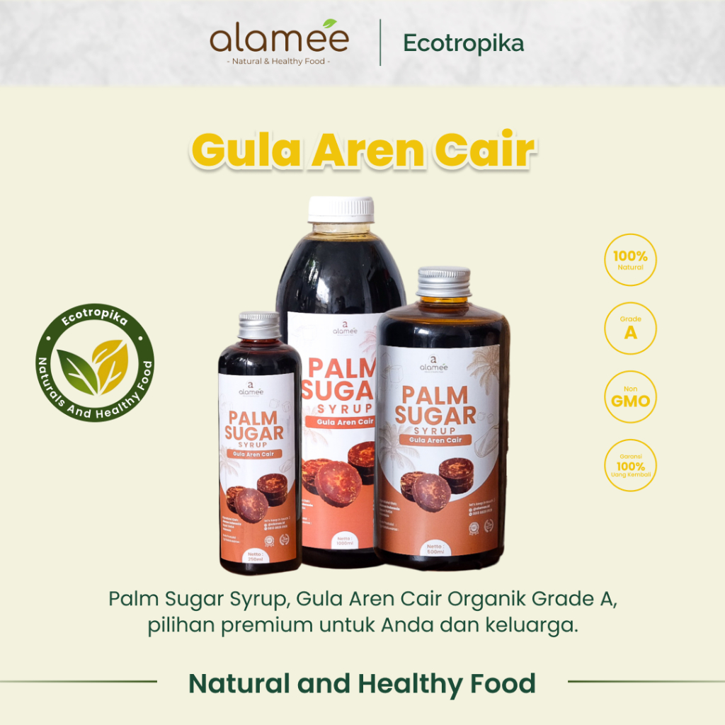 

Gula Aren Cair Organik Syrup Palm Sugar Liquid Organic Murni Brown Sirup Natural