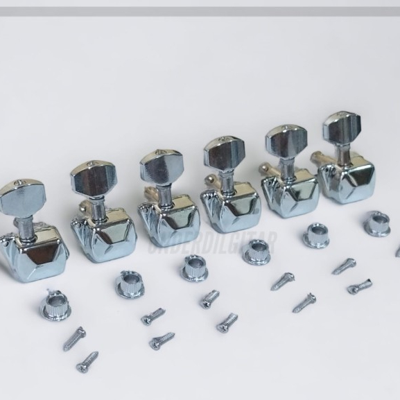 Dryer Gitar  Tuning Machine head R6 sejajar Kaleng model yamaha - Hitam