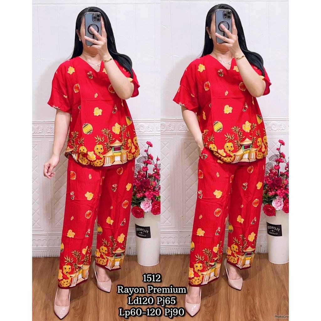GraciaShop21 Stelan Baju Tidur Tahun Ular Panjang Snake  Wanita Dewasa Pakaian Imlek Cina Piyama Per