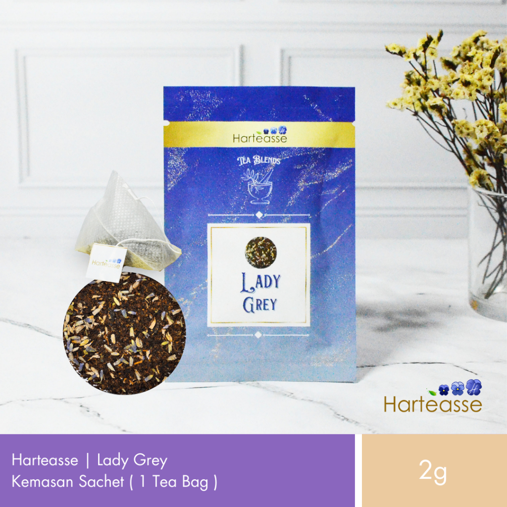 

Harteasse | Lady Grey | Teh Hitam Bergamot dengan Lavender | Kemasan Sachet | 1 Tea Bag (2gr)
