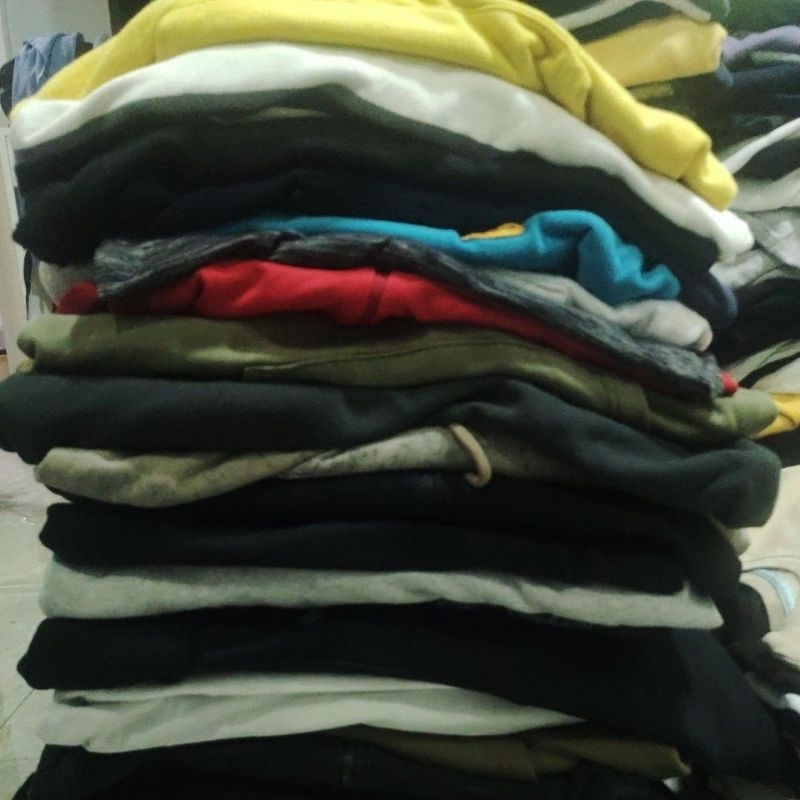 jaket hitam biru pria