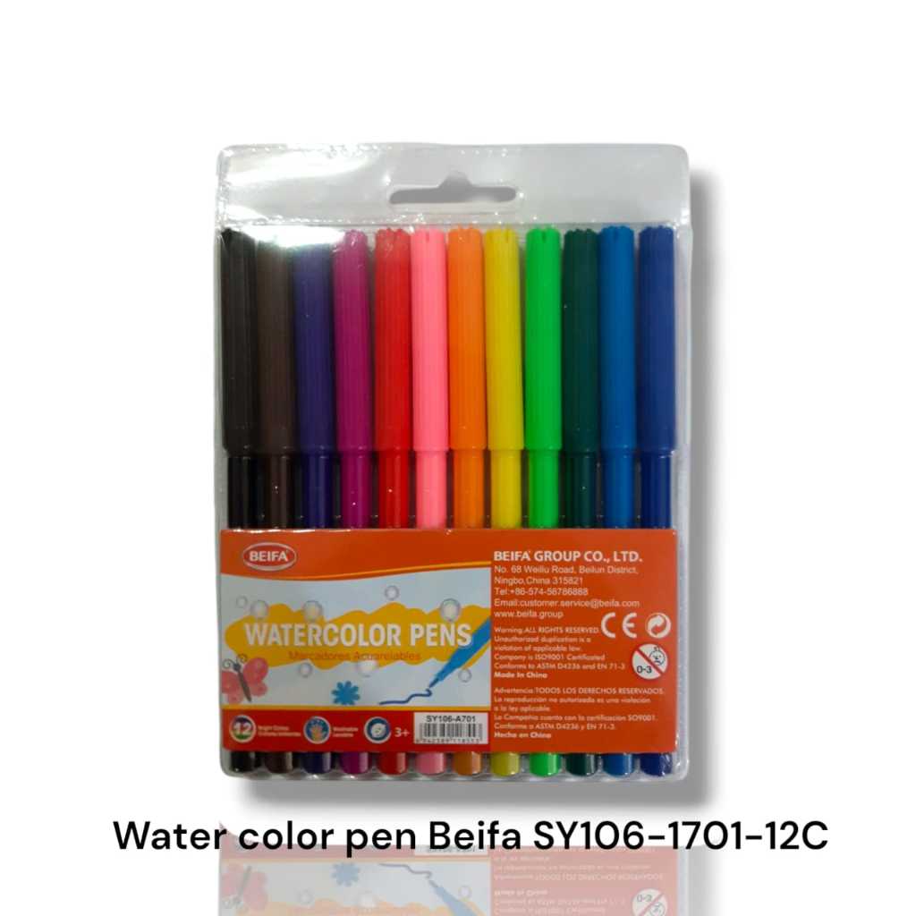 

Spidol Watercolor Pen BEIFA 12 Warna / 24 Warna Felt Pen