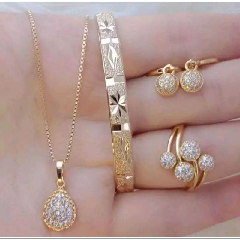 SET PERHIASAN LABU BANGLE TITANIUM 1 PAKET WANITA DEWASA