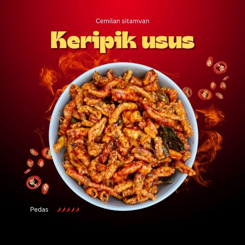 

KERIPIK USUS ORIGINAL - PEDAS DAUN JERUK 200 GRAM