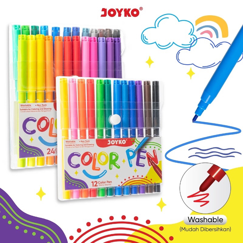 SPIDOL 12 & 24 WARNA JOYKO CLP-60 SPIDOL WARNA JOYKO