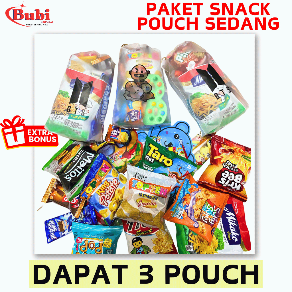 

(DAPAT 3 POUCH) PAKET SNACK POUCH SEDANG | BINGKISAN ULANG TAHUN | TERMURAH gift