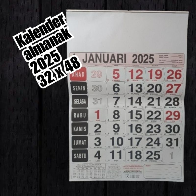 

KALENDER DINDING ALMANAK 2021 32x48 12 Lembar