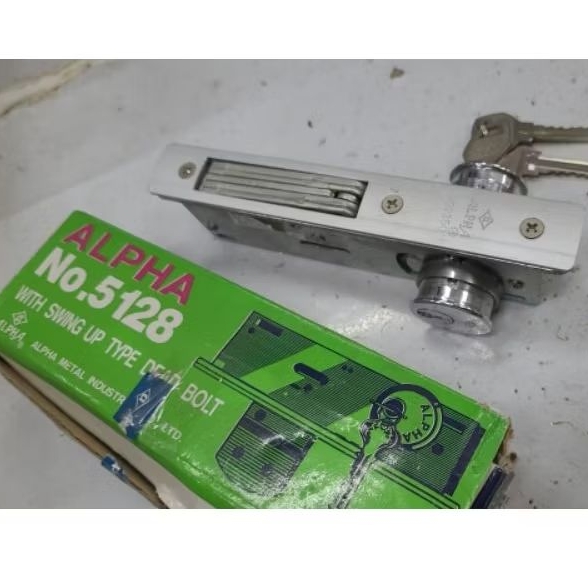 Kunci pintu aluminium cylinder dead lock Merk Alpha No 5128