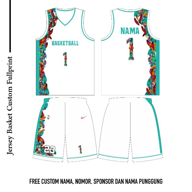 JERSEY BASKET CUSTOM FREE DESIGN FULL PRINTING
