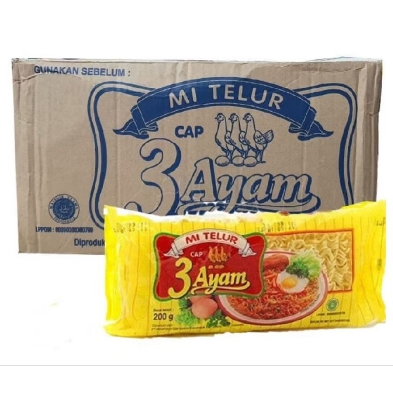 

Mie Telur cap 3 Ayam uk. 200gr
