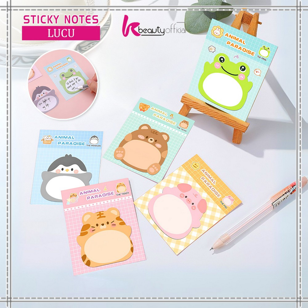 

KB-A103 Sticky Notes Motif Hewan Isi 20 Lembar / Tempelan Kertas Catatan Memo Mini Sticky Note Animal Lucu Serbaguna