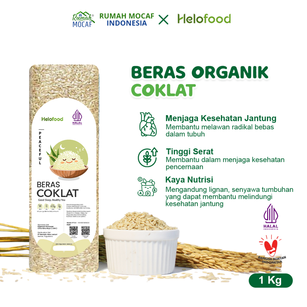 

Beras Coklat Organik Mlatiharjo - Beras Rendah Gula - Beras Untuk Diet - 1 Kg