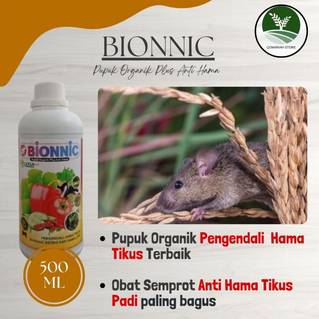 Pupuk Pengusir Hama Tikus Sawah Paling Ampuh - BIONNIC 500ML - Obat semprot pengendali hama tikus ma
