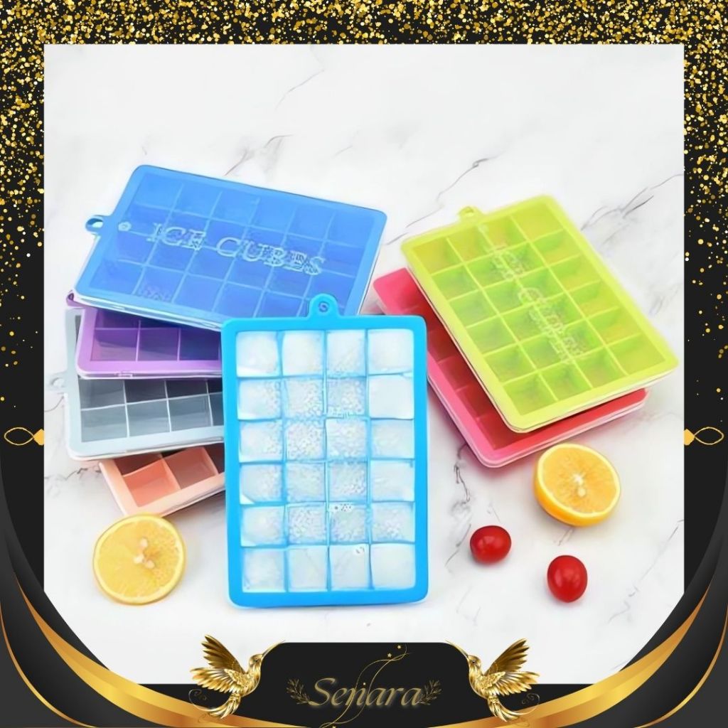 SENARA Cetakan Es Batu Silikon 24 Cube / Cetakan Es Batu Silikon kotak / TEMPAT ES BATU SILIKON