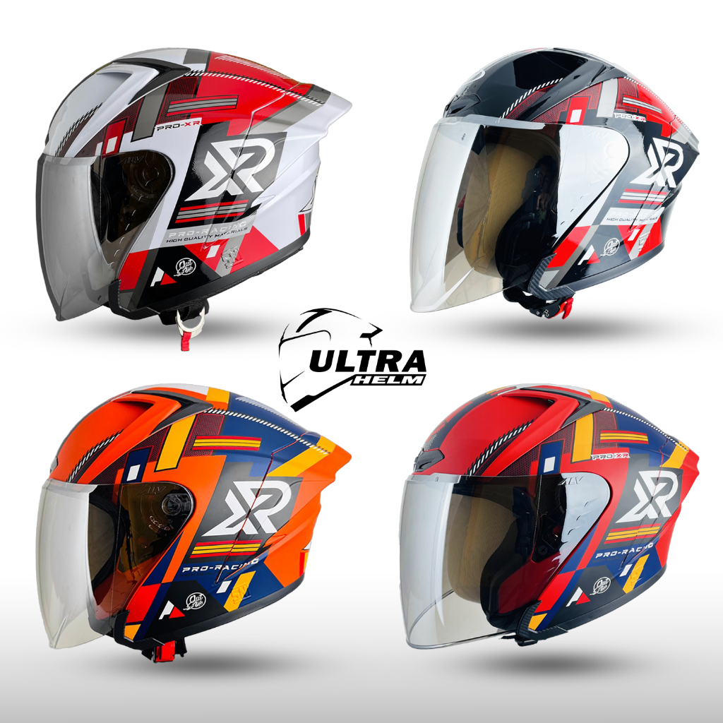 ALV ULTRON V2 XR NEW | HELM HALF FACE SINGLE VISOR SILVER | STANDART SNI