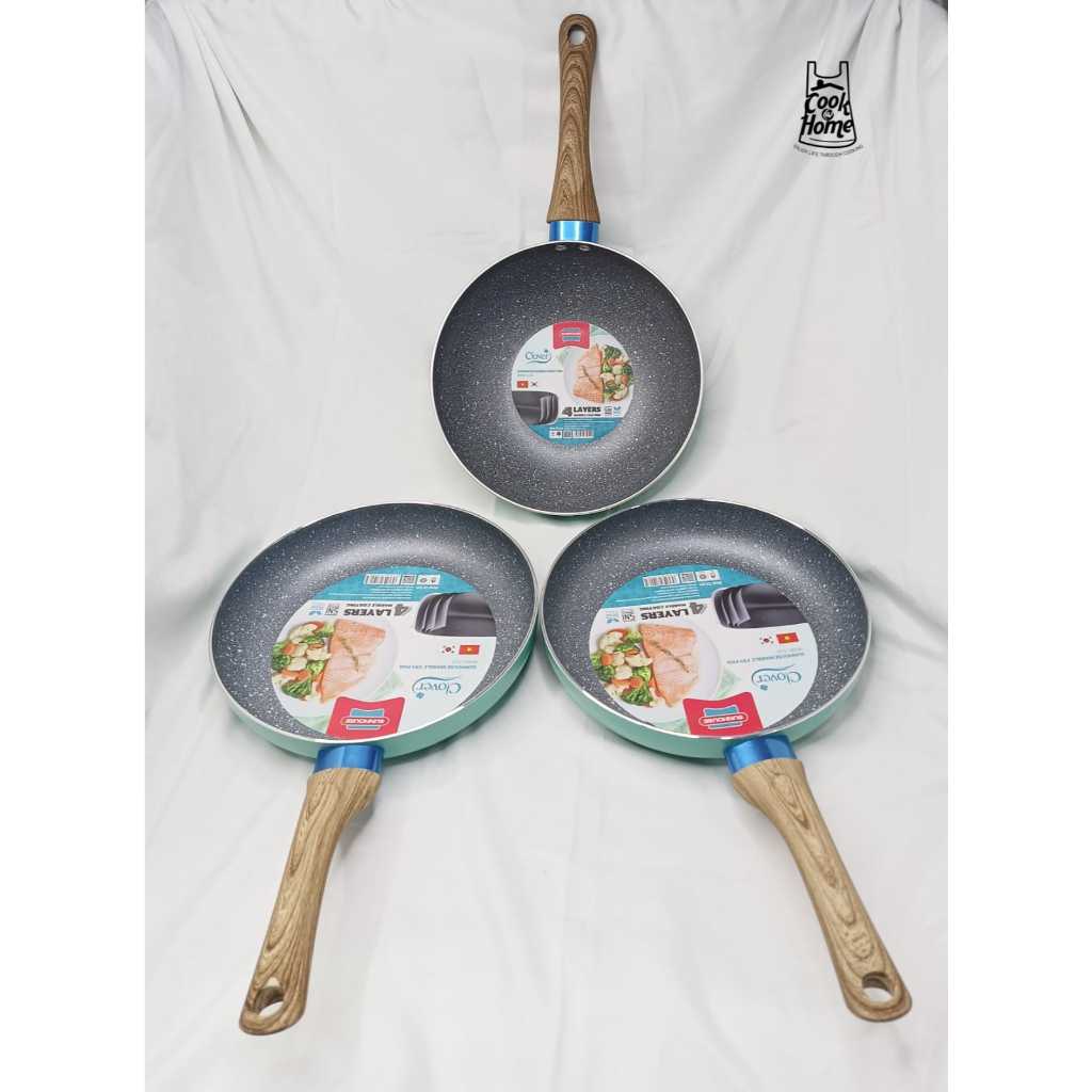 Fry Pan Clover Marble Fry Pan 22cm CL22 ANTI LENGKET - SUNHOUSE (1 Pcs)