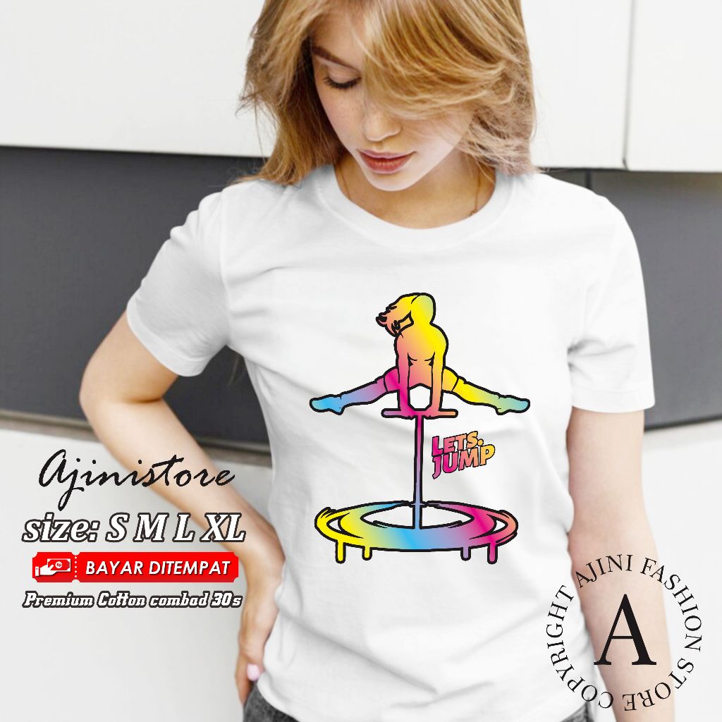 kaos trampoline atasan olahraga trampolin baju trampolin sports senam gym ( trampoline gradation ) f