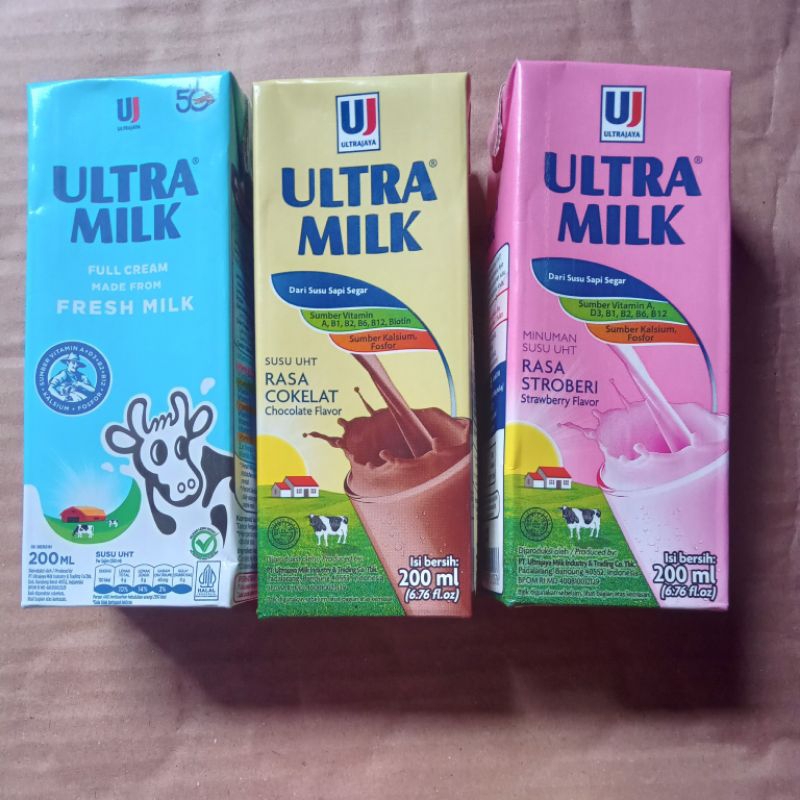 

Susu Ultramilk 200 ml Rasa Coklat/ Rasa Strobero/ Full Cream ( Satuan)