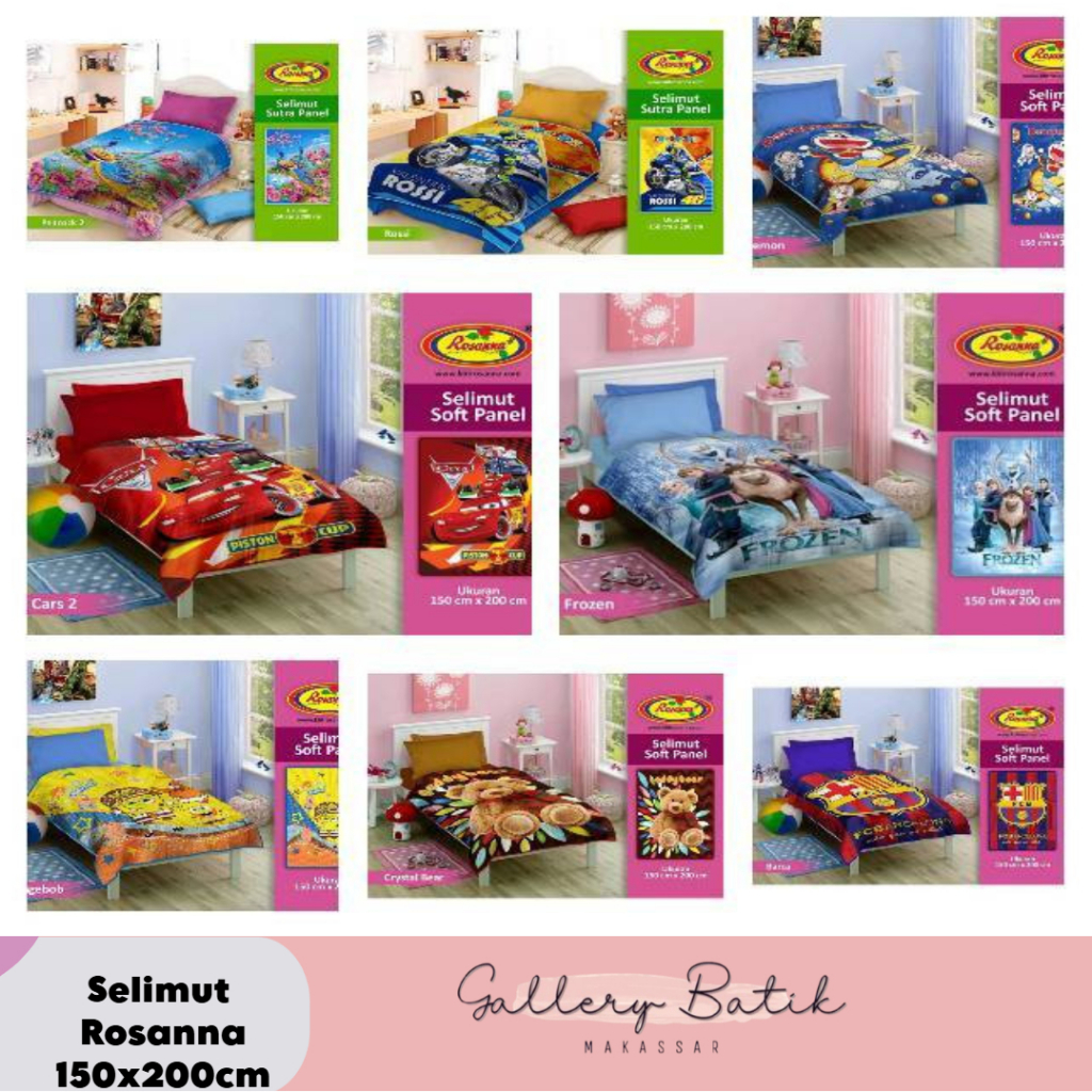 SELIMUT BULU SOFT DAN SUTERA ROSANNA 150X200CM [Gallery Batik Makassar]