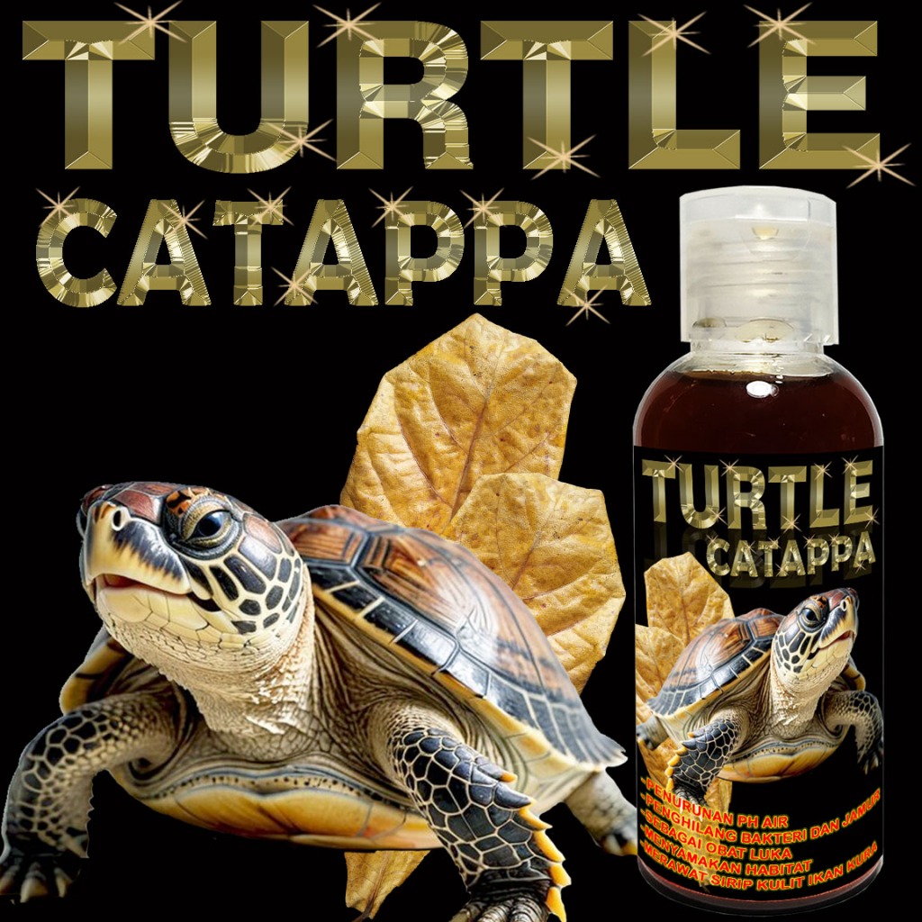 TURTLE CATAPPA OBAT ANTI JAMUR WHITE SPOT MENCEGAH STRESS MENGOBATI LUKA KURA-KURA AIR BRAZIL RES CS