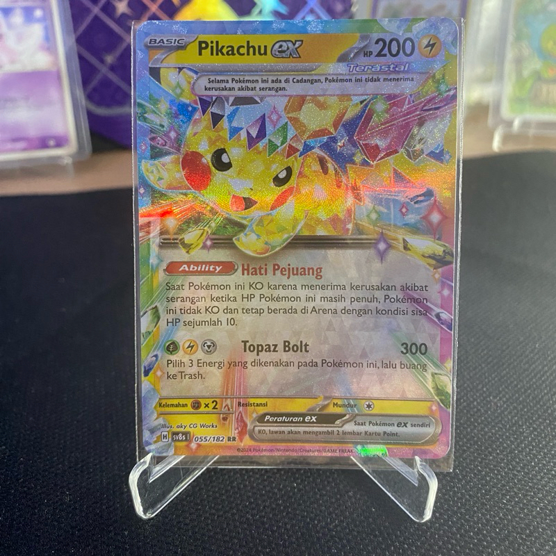 Pikachu EX RR 055/182 TCG Pokemon Kilat Rasi