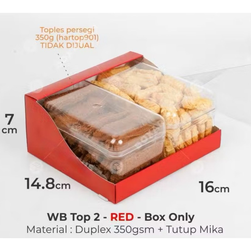 

HOB_ Dus Box Toples Isi 2 250gr Hampers Merah Premium