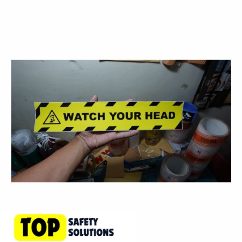 

Sticker Vinyl : Stiker Watch Your Head/Awas Kepala | Tahan Cuaca Panas dan Hujan