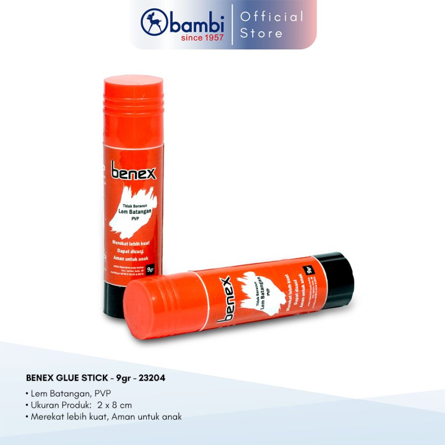 

Benex Glue Stick / Lem Kertas / Lem Batangan PVP 9g - 23204