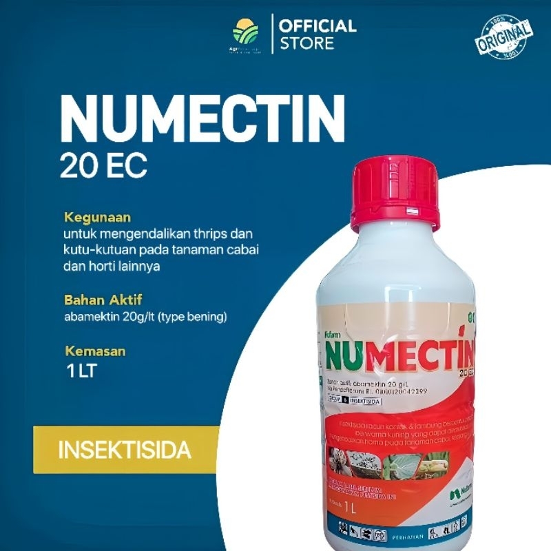Insektisida NUMECTIN  20EC 1LT bonus kaos. Ba: Abamektin 20ec Nufarm Indonesia