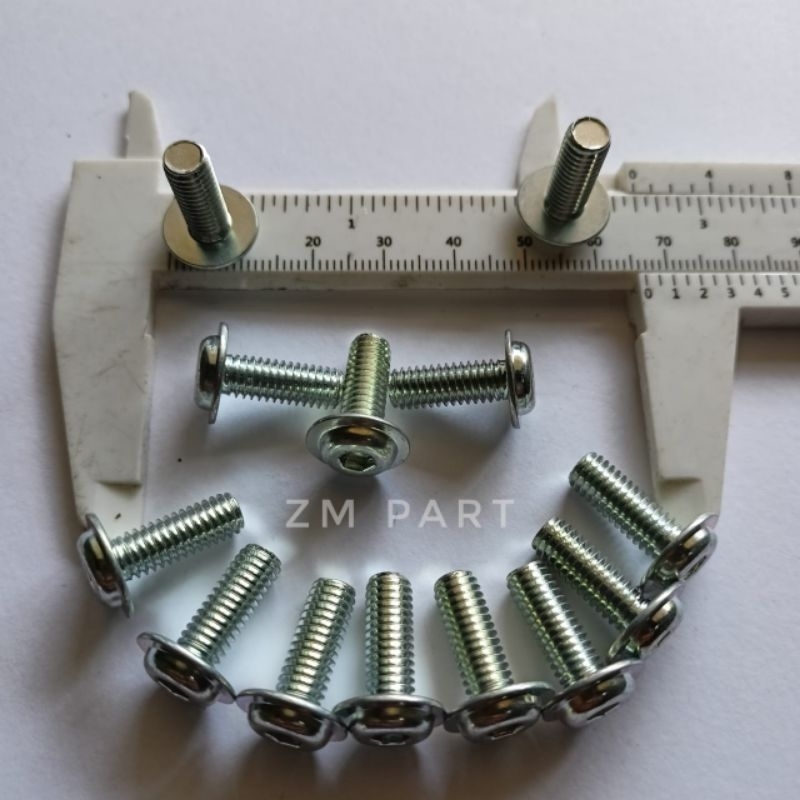 Baut L4 M6 x 17 Ring Payung Stainless Baut 10 bodi All motor