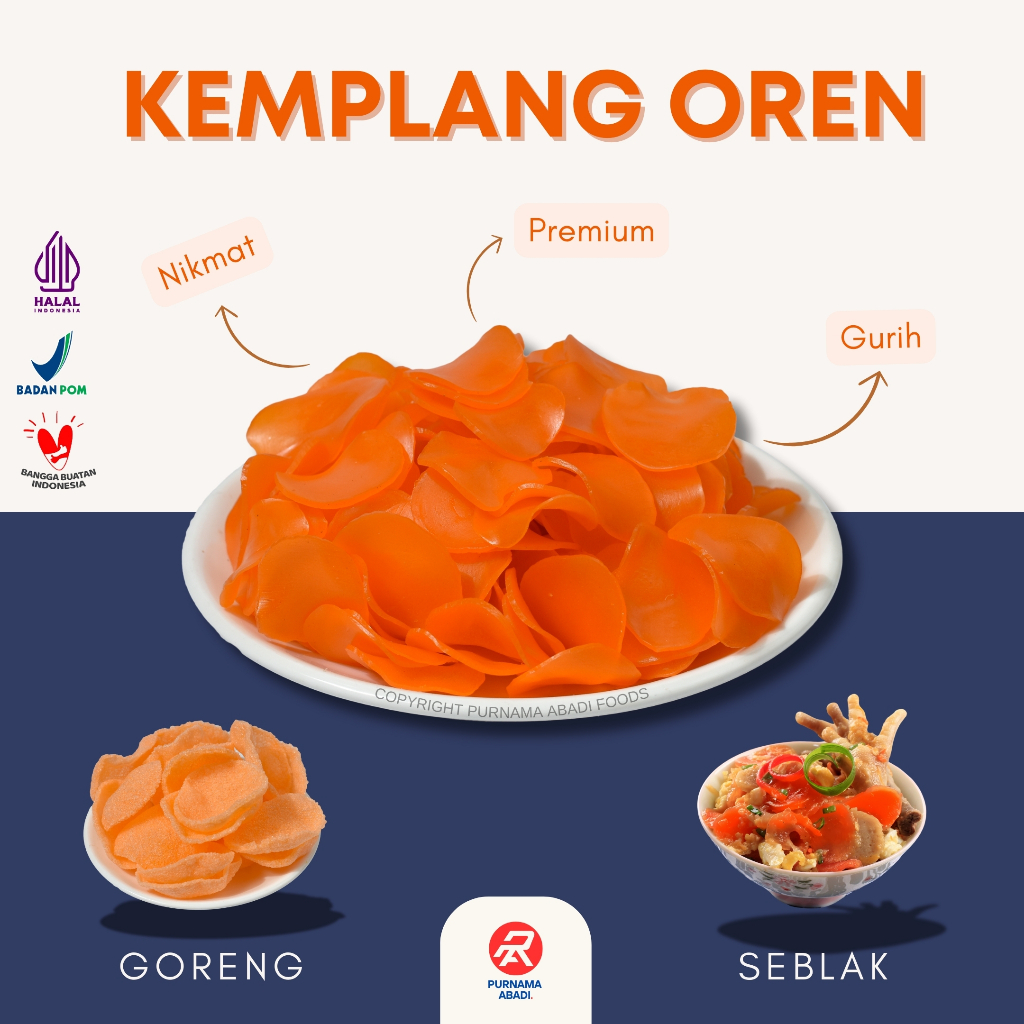 

Kerupuk Purnama Abadi Bawang Mentah Oren 250 Gram