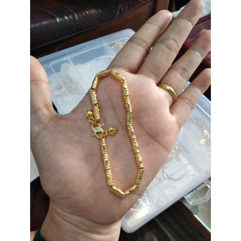 GELANG BAMBU 1SK LAPIS EMAS 24K GELANG BAMBU KECIL GELANG EMAS BAMBU