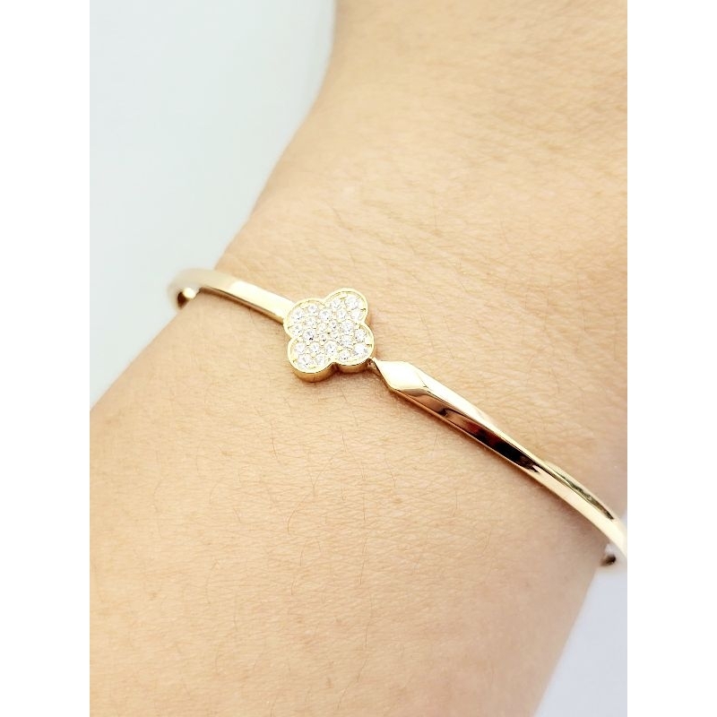 Gelang Bangle Emas Asli clover 8k