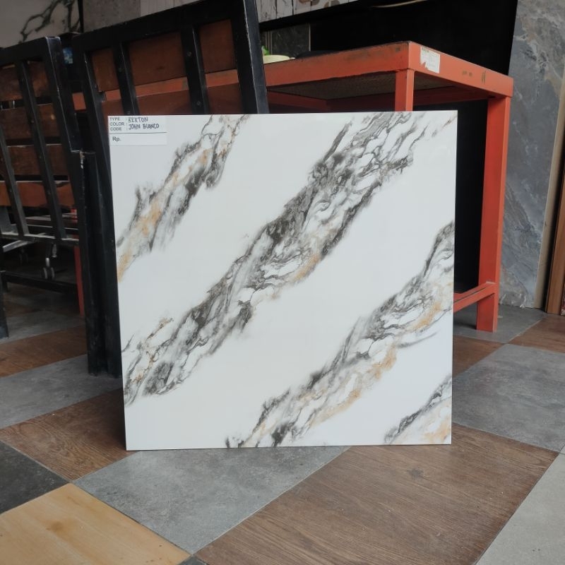 Granite lantai 60x60 motif marmer glossy glazed polished rexton john bianco