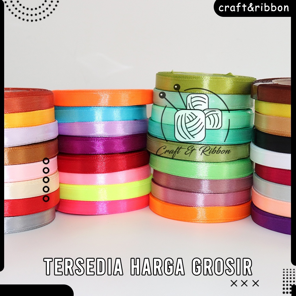 

Pita Satin Warna 2 inch(5 Cm) Per Roll 20 Yard(18 Meter)