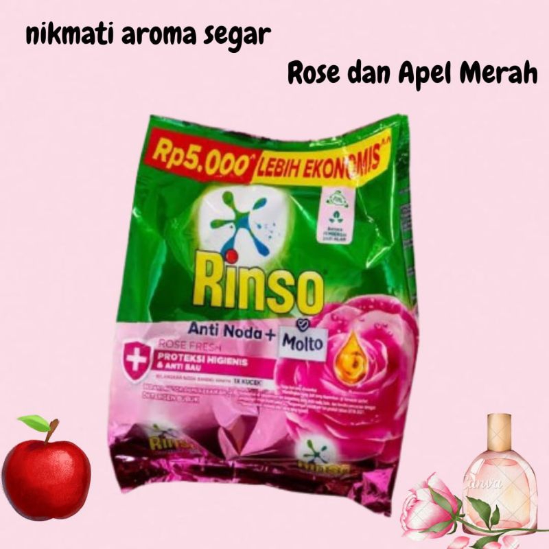 Rinso Bubuk 5000 An 195gr Paket Hemat 5 Pcs 10 Pcs Deterjen Pakaian Rinso Molto Wangi Lembut Di Tang
