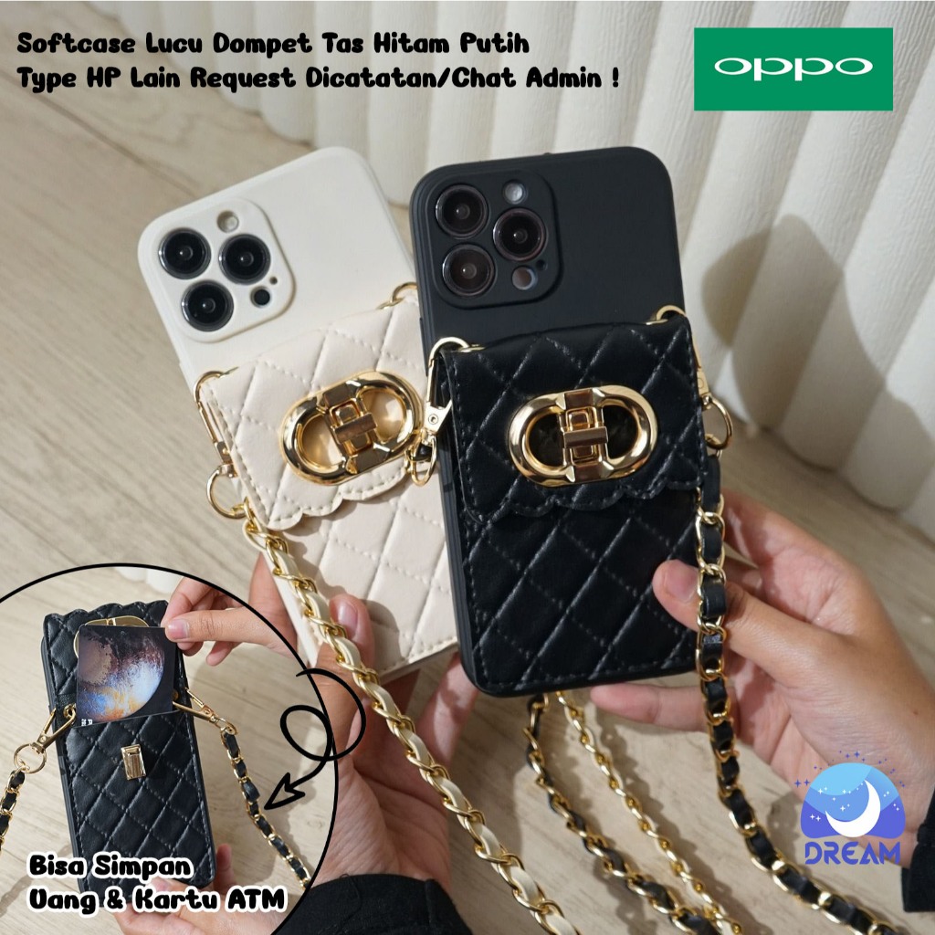 [DOMPET ND] SOFTCASE DOMPET NAGITA LUCU SLING BAG TALI RANTAI For OPPO A77S A57S 4G A57 2022 A17 OPP