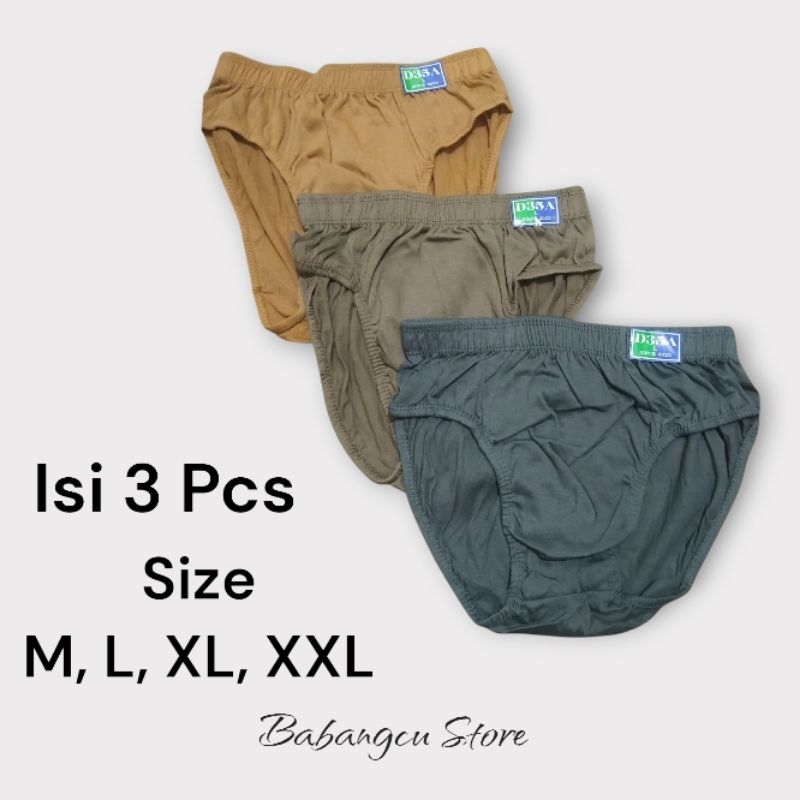 3pcs Celana Dalam Pria dewasa/cd cowok/cotton/ukuran M L XL XXL