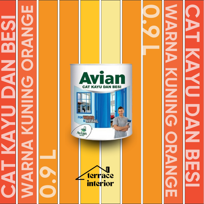 Cat Kayu & Besi Avian Warna Kuning Orange 0.9 L