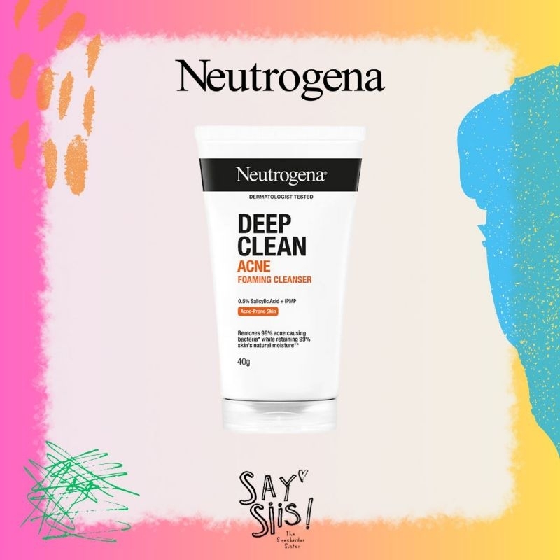 READY STOCK - Neutrogena Deep Clean Acne Foaming Cleanser 40gr Original Korea