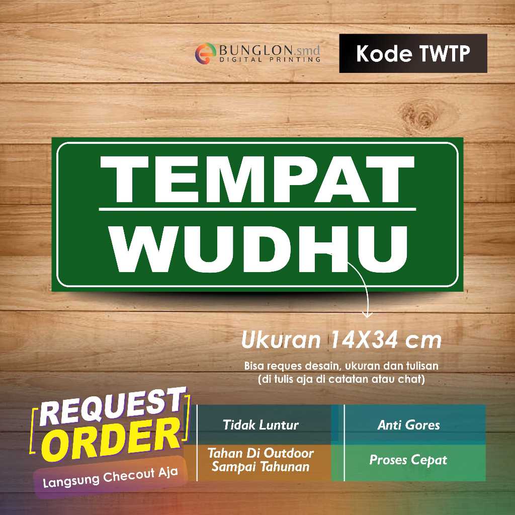 

STIKER TEMPAT WUDHU + LAMINASI KODE TWTP HIJAU