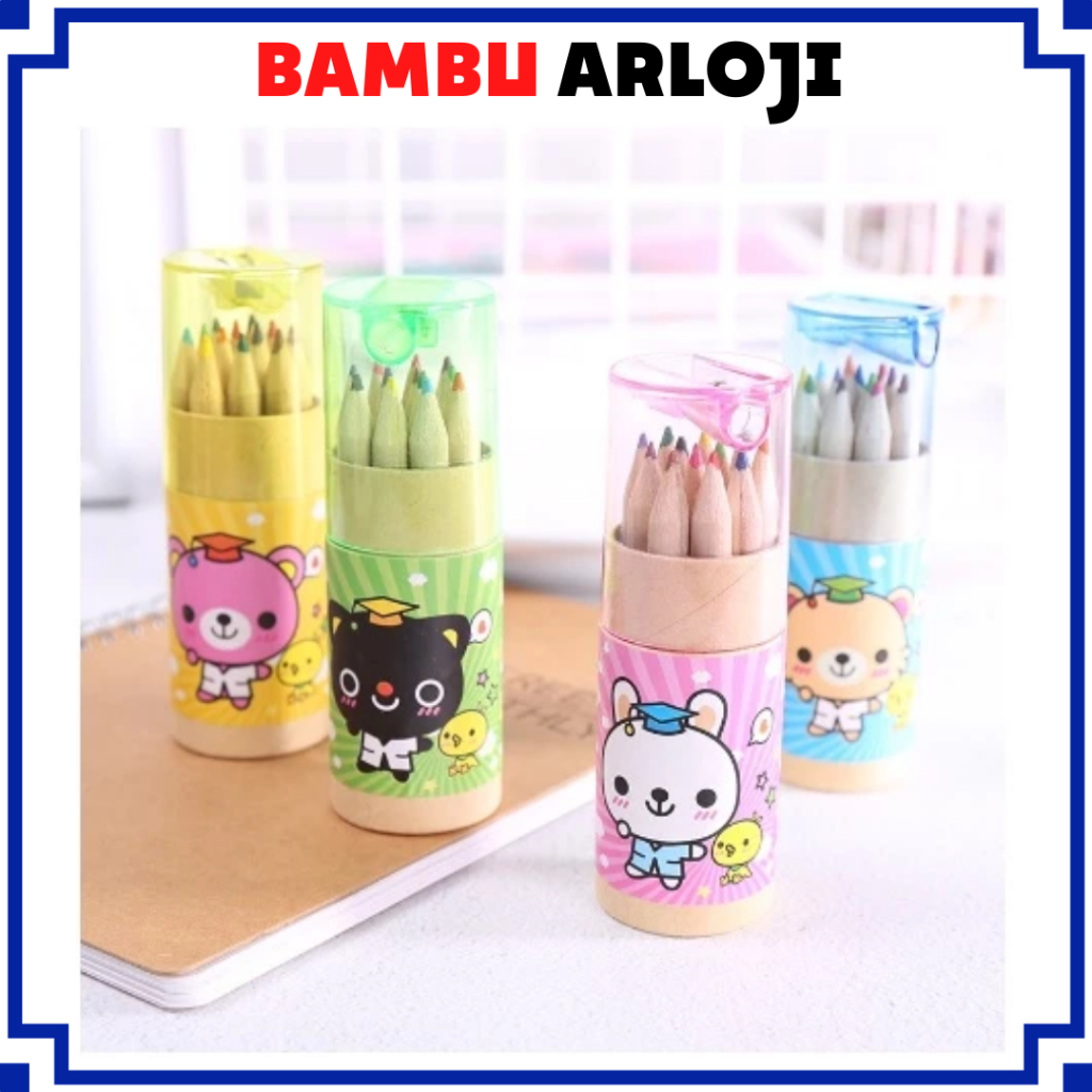 

BAJ Pensil Warna 12 IN 1 Free Serutan Pensil Pensil Color Pensil Warna Karakter Kemasan Tabung Murah SS231