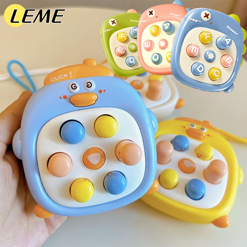 LEME Pop It Quick Push Game Console Push Elektronik Mini Pop Push Game Kartun Gantungan Game