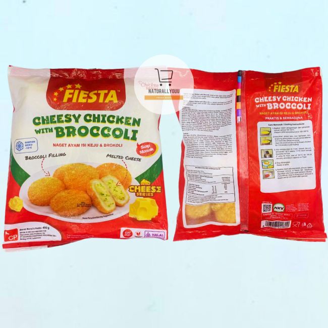 

Fiesta Cheesy Chicken With Broccoli Nugget 500 gram