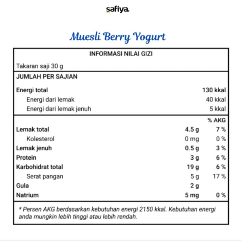 

Muesli Berry Yogurt gr dan 1kg SUPERFOOD SEREAL MAKANAN SEHAT